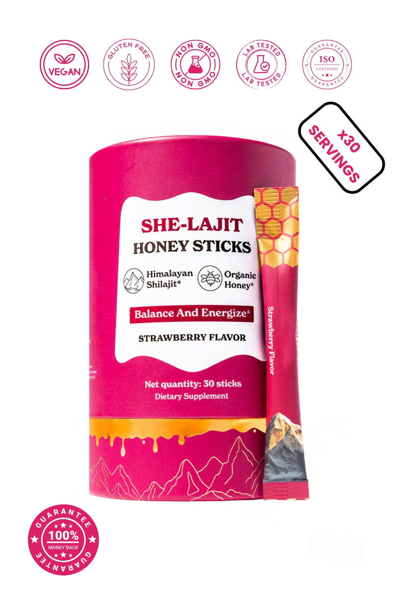 She-Lajit Honey Sticks - Female Multi-Mineral For Hormonal Balance & Energy